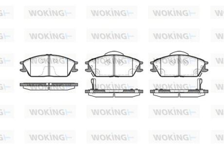 Комплект гальмівних накладок, дискове гальмо WOKING P324322