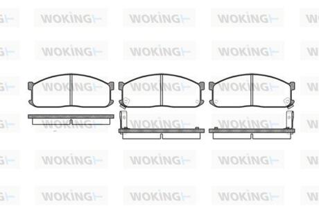 Комплект гальмівних накладок, дискове гальмо WOKING P344302