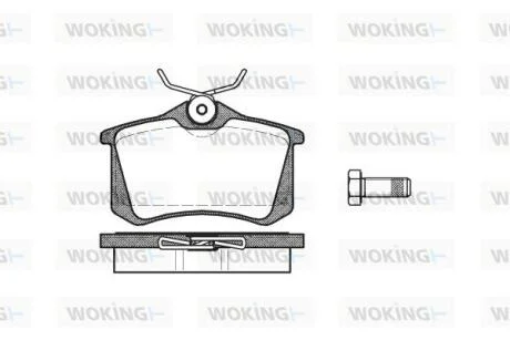 Комплект гальмівних накладок, дискове гальмо WOKING P3633.01