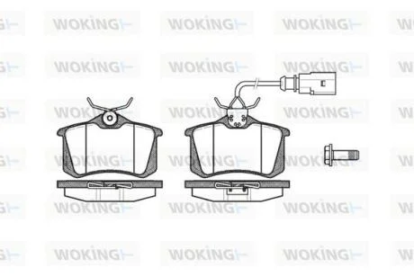 Комплект гальмівних накладок, дискове гальмо WOKING P3633.02