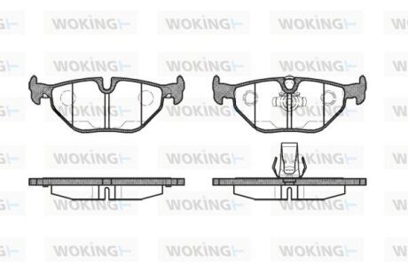 Комплект гальмівних накладок, дискове гальмо WOKING P3653.15