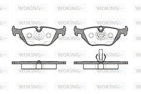 Комплект гальмівних накладок, дискове гальмо WOKING P3653.50