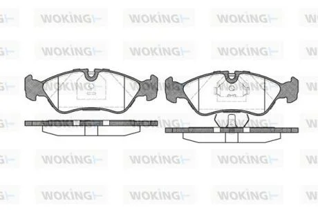 Комплект гальмівних накладок, дискове гальмо WOKING P3863.30
