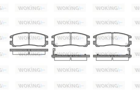 Комплект гальмівних накладок, дискове гальмо WOKING P391302