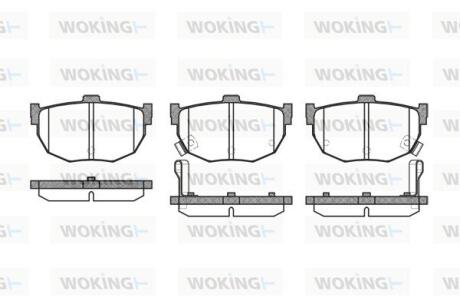 Комплект гальмівних накладок, дискове гальмо WOKING P394332
