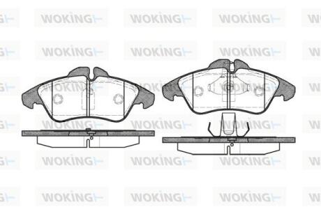Комплект гальмівних накладок, дискове гальмо WOKING P478300