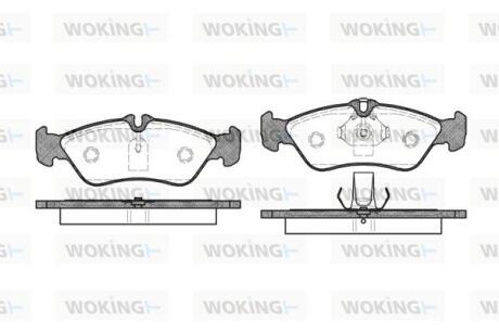 Комплект гальмівних накладок, дискове гальмо WOKING P480300