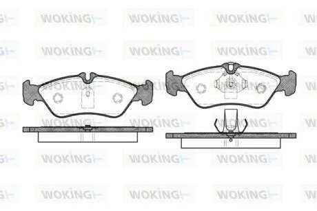 Комплект гальмівних накладок, дискове гальмо WOKING P480300