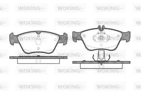 Комплект гальмівних накладок, дискове гальмо WOKING P486300
