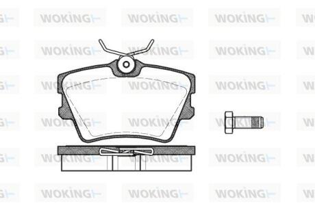 Комплект гальмівних накладок, дискове гальмо WOKING P4913.00