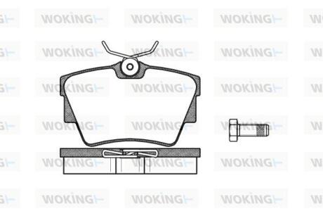 Комплект гальмівних накладок, дискове гальмо WOKING P491330