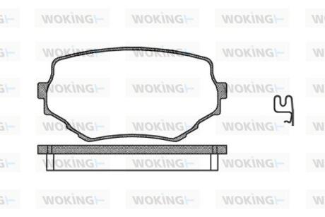 Комплект гальмівних накладок, дискове гальмо WOKING P4943.02
