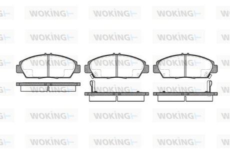 Комплект гальмівних накладок, дискове гальмо WOKING P5063.02