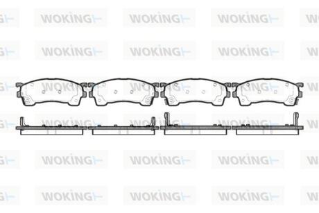 Комплект гальмівних накладок, дискове гальмо WOKING P515304