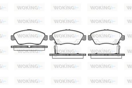 Комплект гальмівних накладок, дискове гальмо WOKING P5183.02