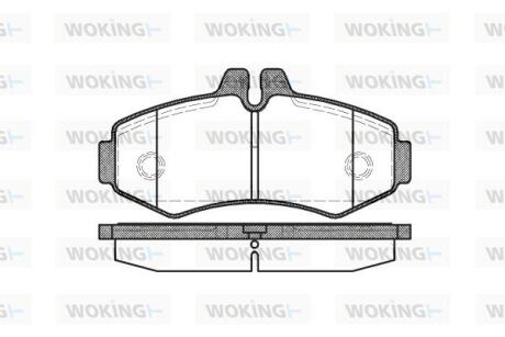 Комплект гальмівних накладок, дискове гальмо WOKING P6013.00