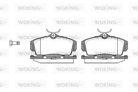 Комплект гальмівних накладок, дискове гальмо WOKING P604300