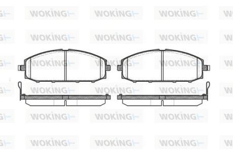 Комплект гальмівних накладок, дискове гальмо WOKING P6113.04