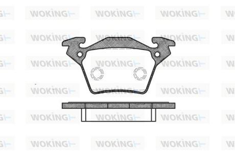 Комплект гальмівних накладок, дискове гальмо WOKING P6173.00