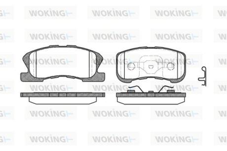 Комплект гальмівних накладок, дискове гальмо WOKING P6203.02