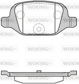 Комплект гальмівних накладок, дискове гальмо WOKING P6273.00