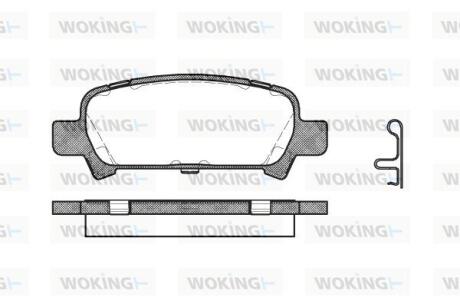 Комплект гальмівних накладок, дискове гальмо WOKING P6293.02