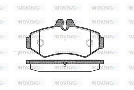 Комплект гальмівних накладок, дискове гальмо WOKING P633300
