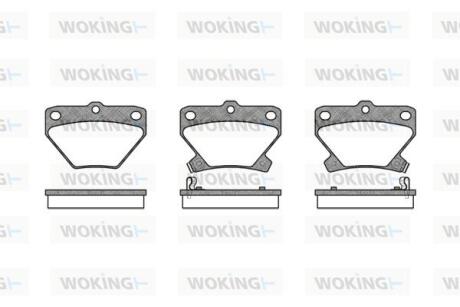 Комплект гальмівних накладок, дискове гальмо WOKING P641302