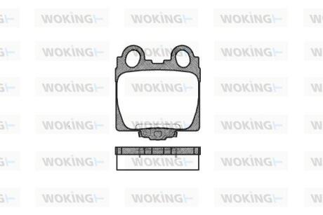 Комплект гальмівних накладок, дискове гальмо WOKING P6433.04