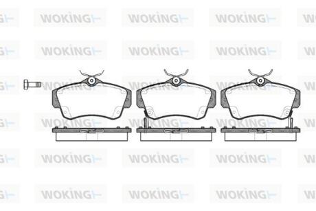 Комплект гальмівних накладок, дискове гальмо WOKING P6533.02