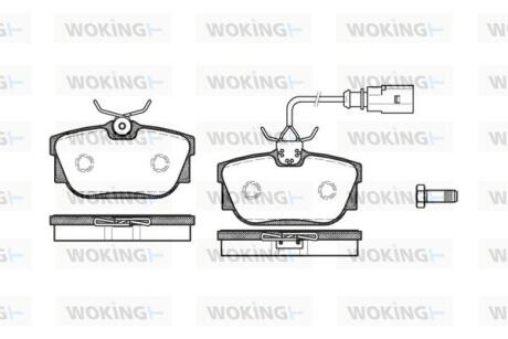 Комплект гальмівних накладок, дискове гальмо WOKING P667301