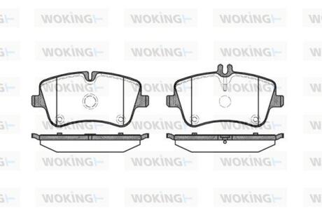 Комплект гальмівних накладок, дискове гальмо WOKING P6683.00