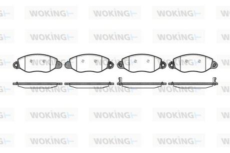 Комплект гальмівних накладок, дискове гальмо WOKING P672312