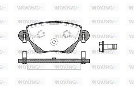 Комплект гальмівних накладок, дискове гальмо WOKING P6773.00