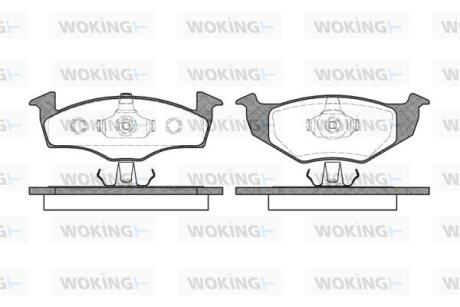 Комплект гальмівних накладок, дискове гальмо WOKING P709310