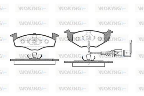 Комплект гальмівних накладок, дискове гальмо WOKING P7093.11