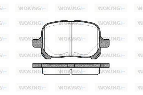Комплект гальмівних накладок, дискове гальмо WOKING P721300