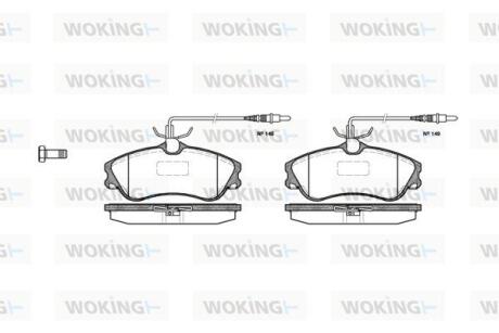 Комплект гальмівних накладок, дискове гальмо WOKING P734304