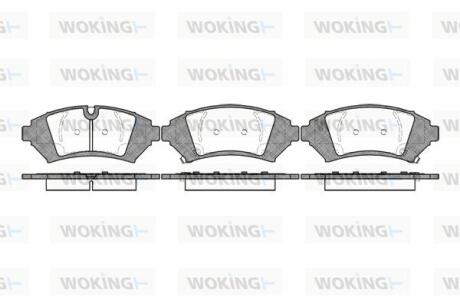 Комплект гальмівних накладок, дискове гальмо WOKING P7413.12