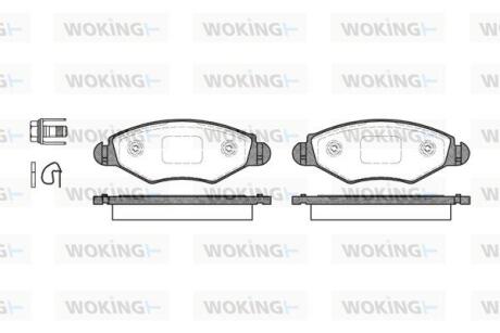 Комплект гальмівних накладок, дискове гальмо WOKING P743320