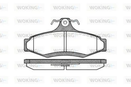 Комплект гальмівних накладок, дискове гальмо WOKING P746310