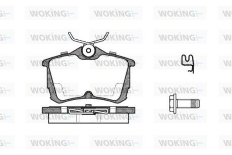 Комплект гальмівних накладок, дискове гальмо WOKING P7953.02