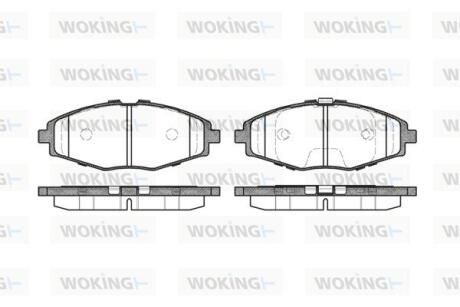 Комплект гальмівних накладок, дискове гальмо WOKING P796300