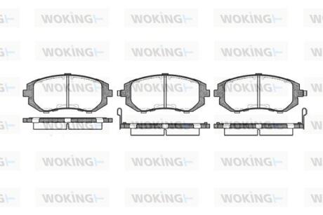 Комплект гальмівних накладок, дискове гальмо WOKING P851302