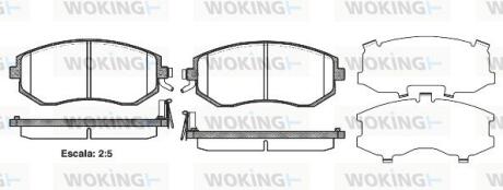 Комплект гальмівних накладок, дискове гальмо WOKING P8513.04