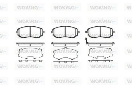 Комплект гальмівних накладок, дискове гальмо WOKING P851311