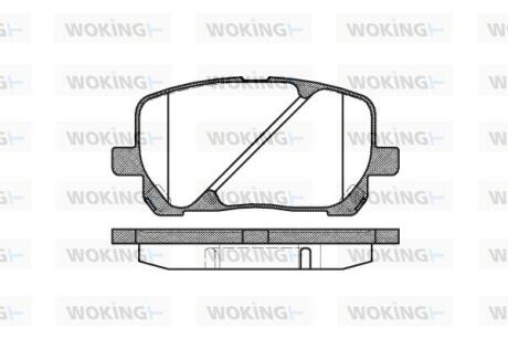 Комплект гальмівних накладок, дискове гальмо WOKING P854300