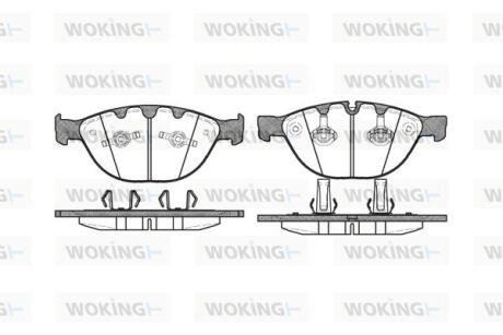 Комплект гальмівних накладок, дискове гальмо WOKING P8583.10