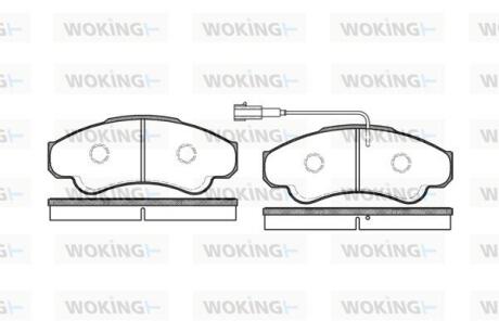 Комплект гальмівних накладок, дискове гальмо WOKING P859301