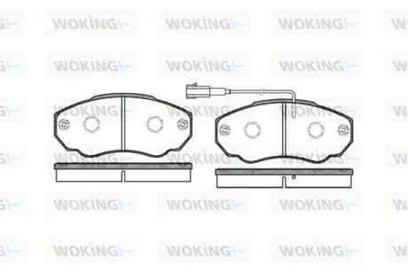 Комплект гальмівних накладок, дискове гальмо WOKING P860301